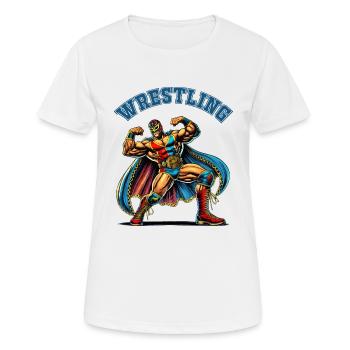 Wrestling - Frauen T-Shirt atmungsaktiv - Weiß - Vorne - AI Model Female 172 dark (172cm)