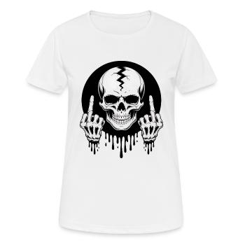 Squelette Majeur Tête de mort Symbole - T-shirt respirant Femme - blanc - Devant - AI Model Female 172 dark (172cm)