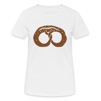 Brezel - Frauen T-Shirt atmungsaktiv - Weiß - Vorne - AI Model Female 172 dark (172cm)
