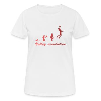 Volley (r) -Entwicklung - Frauen T-Shirt atmungsaktiv - Weiß - Vorne - AI Model Female 172 dark (172cm)