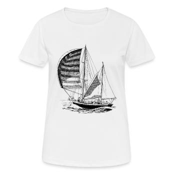 Das Segelboot - Frauen T-Shirt atmungsaktiv - Weiß - Vorne - AI Model Female 172 dark (172cm)