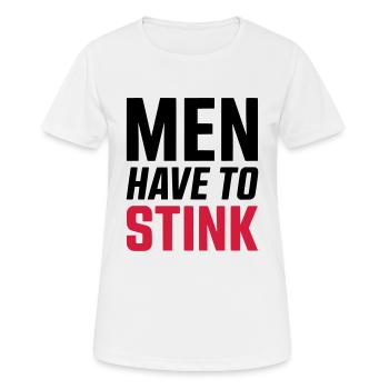 MEN HAVE TO STINK - SIMPLE - Women's Breathable T-Shirt - white - Front - AI Model Female 172 dark (172cm)