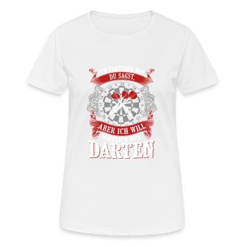 Fléchettes fléchettes osé chemise cadeau · je comprends - T-shirt respirant Femme - blanc - Devant - AI Model Female 172 dark (172cm)