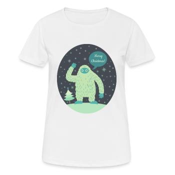 Frohe Weihnachten Yeti - Frauen T-Shirt atmungsaktiv - Weiß - Vorne - AI Model Female 172 dark (172cm)