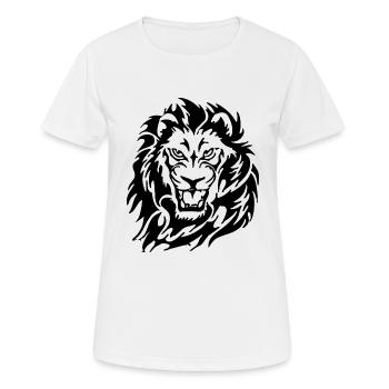 Angry Lion - Frauen T-Shirt atmungsaktiv - Weiß - Vorne - AI Model Female 172 dark (172cm)
