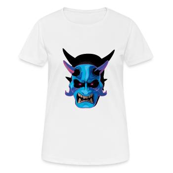 Japanische Maske oni - Frauen T-Shirt atmungsaktiv - Weiß - Vorne - AI Model Female 172 dark (172cm)