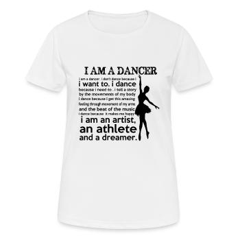 Je suis un danseur - T-shirt respirant Femme - blanc - Devant - AI Model Female 172 dark (172cm)