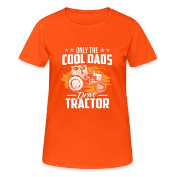 Tractor Agriculture Farmer Gift · Driving - Women's Breathable T-Shirt - neon orange - Front - AI Model Female 172 dark (172cm)