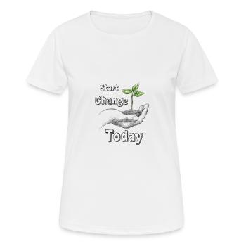 Démo Conservation de la Nature Nature Bio Future Eco Durable - T-shirt respirant Femme - blanc - Devant - AI Model Female 172 dark (172cm)