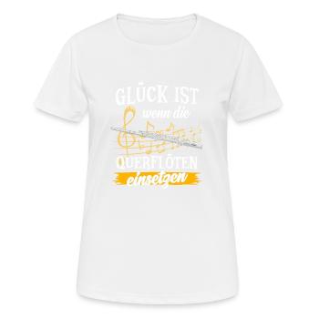 Querflöte Musiker Flöte Geschenk · Glück - Frauen T-Shirt atmungsaktiv - Weiß - Vorne - AI Model Female 172 dark (172cm)
