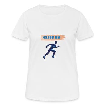 Marathon Läufer Running Finisher 42.195 KM ORANGE - T-shirt respirant Femme - blanc - Devant - AI Model Female 172 dark (172cm)