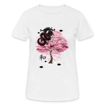arbre chinois - T-shirt respirant Femme - blanc - Devant - AI Model Female 172 dark (172cm)