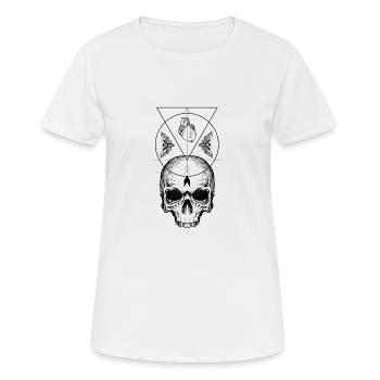 Crâne Occulte Streetwear Mode Urbaine Tatouage - T-shirt respirant Femme - blanc - Devant - AI Model Female 172 dark (172cm)