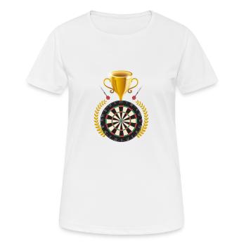 Darts WM 2020 England Pokal Hobby Dartpfeil - Frauen T-Shirt atmungsaktiv - Weiß - Vorne - AI Model Female 172 dark (172cm)