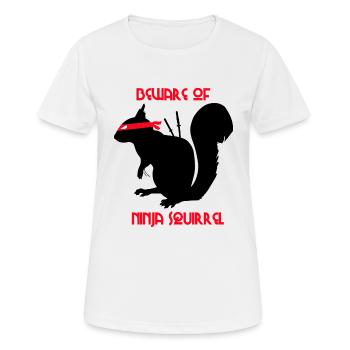Beware of Ninja Squirrel Squirrel - Women's Breathable T-Shirt - white - Front - AI Model Female 172 dark (172cm)