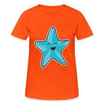 étoile de mer - T-shirt respirant Femme - orange néon - Devant - AI Model Female 172 dark (172cm)