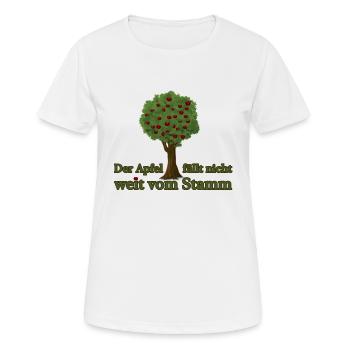 Der Apfel fällt nicht weit vom Stamm - Frauen T-Shirt atmungsaktiv - Weiß - Vorne - AI Model Female 172 dark (172cm)