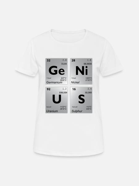 GENIUS periodic table gray shadow - Women's Breathable T-Shirt - white