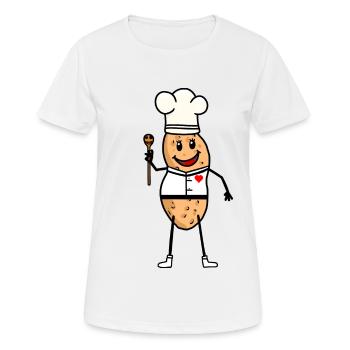 Erdnuss Koch Restaurant Kochlöffel Gourmet - Frauen T-Shirt atmungsaktiv - Weiß - Vorne - AI Model Female 172 dark (172cm)