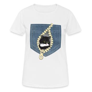 Katze Katzen - Frauen T-Shirt atmungsaktiv - Weiß - Vorne - AI Model Female 172 dark (172cm)
