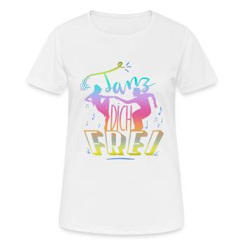 Tanz dich frei - Frauen T-Shirt atmungsaktiv - Weiß - Vorne - AI Model Female 172 dark (172cm)