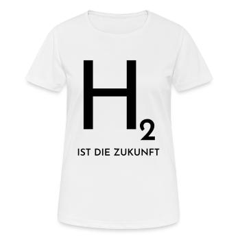 Wasserstoff ist die Zukunft - Frauen T-Shirt atmungsaktiv - Weiß - Vorne - AI Model Female 172 dark (172cm)