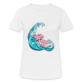 Lotus Blume Tattoo Seerosen - Frauen T-Shirt atmungsaktiv - Weiß - Vorne - AI Model Female 172 dark (172cm)