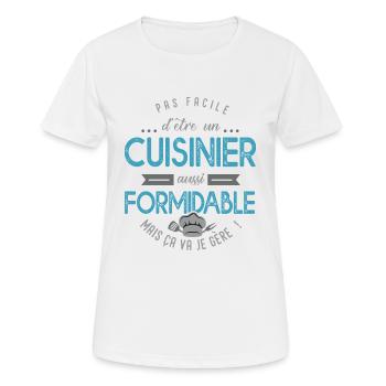 cuisinier formidable Cadeau papa cuisine - T-shirt respirant Femme - blanc - Devant - AI Model Female 172 dark (172cm)