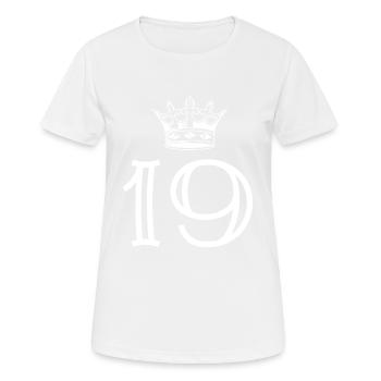 19 Zahl Krone - Frauen T-Shirt atmungsaktiv - Weiß - Vorne - AI Model Female 172 dark (172cm)