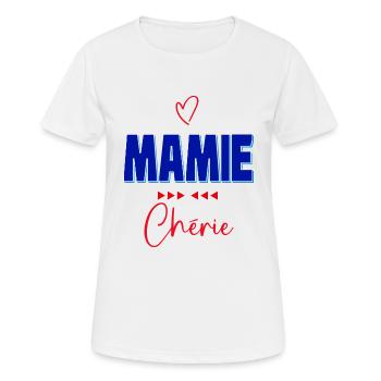 Mamie Chérie Idée Cadeau Tendre Grand-mère - T-shirt respirant Femme - blanc - Devant - AI Model Female 172 dark (172cm)