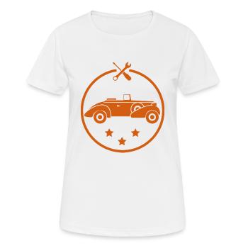 Auto - Oldtimer - Nostalgisch Fahrzeuge - Frauen T-Shirt atmungsaktiv - Weiß - Vorne - AI Model Female 172 dark (172cm)