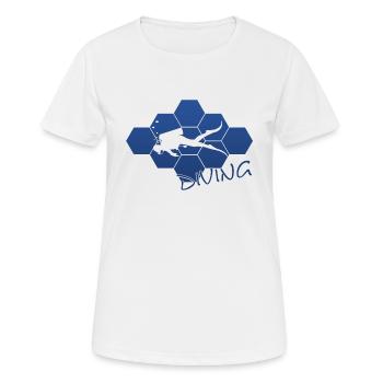 Diving - Frauen T-Shirt atmungsaktiv - Weiß - Vorne - AI Model Female 172 dark (172cm)