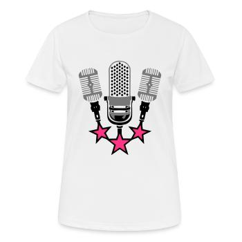 old microphone microphone 20063 - Women's Breathable T-Shirt - white - Front - AI Model Female 172 dark (172cm)