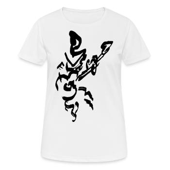 Gitarre Figur - TUSCHE Abstrakt - Frauen T-Shirt atmungsaktiv - Weiß - Vorne - AI Model Female 172 dark (172cm)