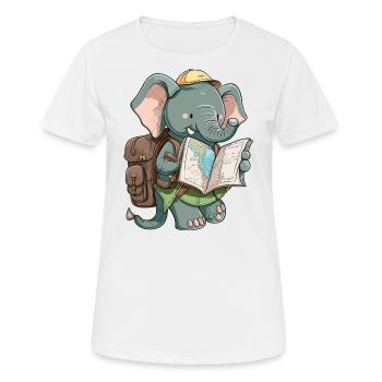 Explorateur d’éléphants - T-shirt respirant Femme - blanc - Devant - AI Model Female 172 dark (172cm)