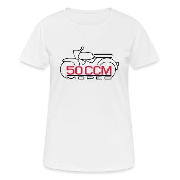 Moped Sperber Habicht 50 ccm Emblem - Frauen T-Shirt atmungsaktiv - Weiß - Vorne - AI Model Female 172 dark (172cm)