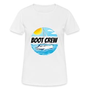 Boot crew Motorboot - Frauen T-Shirt atmungsaktiv - Weiß - Vorne - AI Model Female 172 dark (172cm)