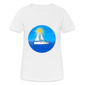 Segelboot - Frauen T-Shirt atmungsaktiv - Weiß - Vorne - AI Model Female 172 dark (172cm)