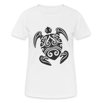 Maori tattoo turtle black - Women's Breathable T-Shirt - white - Front - AI Model Female 172 dark (172cm)