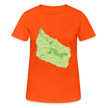 Carte de Bornholmer - T-shirt respirant Femme - orange néon - Devant - AI Model Female 172 dark (172cm)