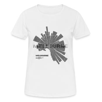 Melbourne Karte - Frauen T-Shirt atmungsaktiv - Weiß - Vorne - AI Model Female 172 dark (172cm)