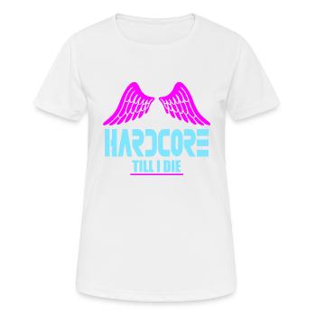 Hardcore jusqu’à ma mort - T-shirt respirant Femme - blanc - Devant - AI Model Female 172 dark (172cm)