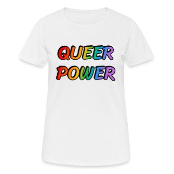 Pouvoir queer - T-shirt respirant Femme - blanc - Devant - AI Model Female 172 dark (172cm)