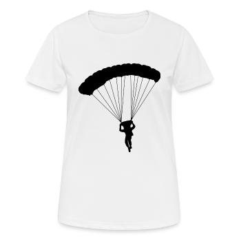 parachute fallschirmspringen parachuting skydiver - Frauen T-Shirt atmungsaktiv - Weiß - Vorne - AI Model Female 172 dark (172cm)