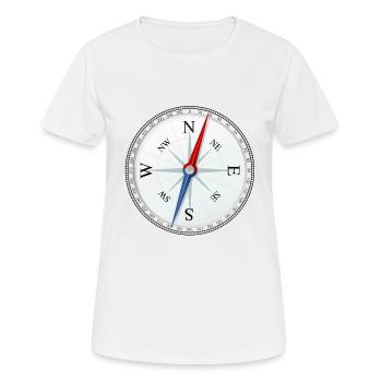 boussole - T-shirt respirant Femme - blanc - Devant - AI Model Female 172 dark (172cm)