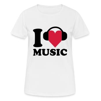 I love Music - Frauen T-Shirt atmungsaktiv - Weiß - Vorne - AI Model Female 172 dark (172cm)