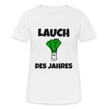 Lauch des Jahres | Muskelmann - Frauen T-Shirt atmungsaktiv - Weiß - Vorne - AI Model Female 172 dark (172cm)