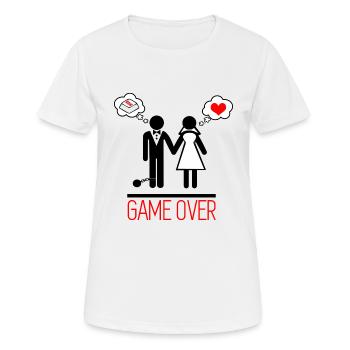 Game over - Couples - Licence - T-shirt respirant Femme - blanc - Devant - AI Model Female 172 dark (172cm)