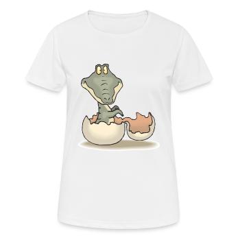 Aligator - Frauen T-Shirt atmungsaktiv - Weiß - Vorne - AI Model Female 172 dark (172cm)
