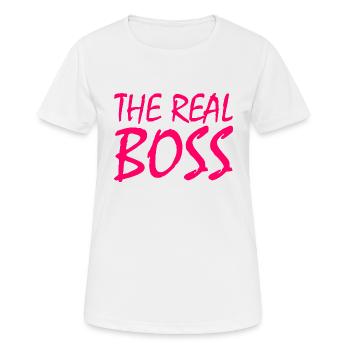 Le vrai patron - T-shirt respirant Femme - blanc - Devant - AI Model Female 172 dark (172cm)